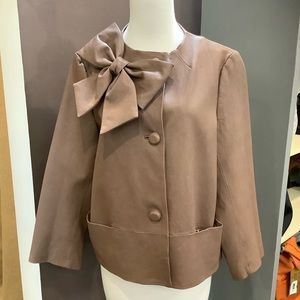 Kate Spade Light Brown Leather Bow Jacket